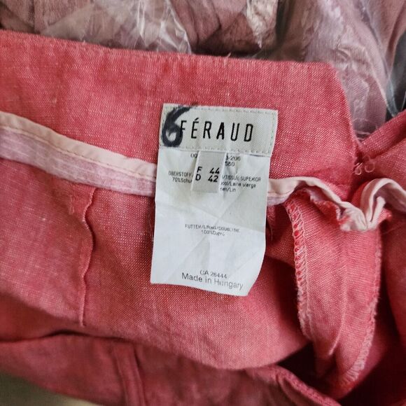 LOUIS FERAUD Women's Linen Virgin Wool Blend Straight Leg Knit Pants SIZE 12 EUC - Picture 9 of 12